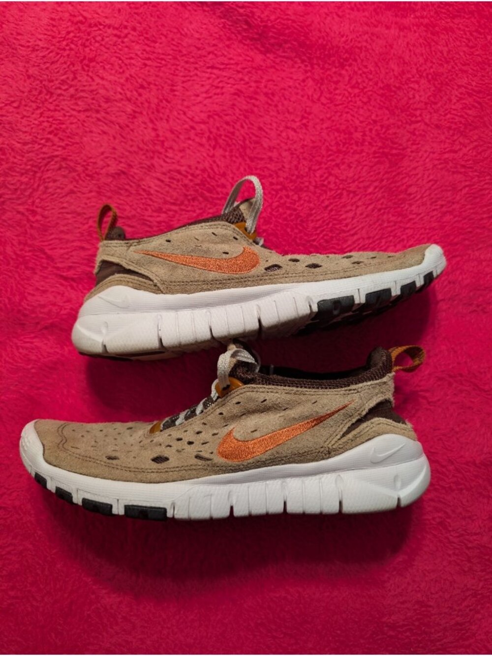Nike Free Trail 5.0 CW5814-200 Tan Brown Orange Suede Running Shoes Men's Size 7